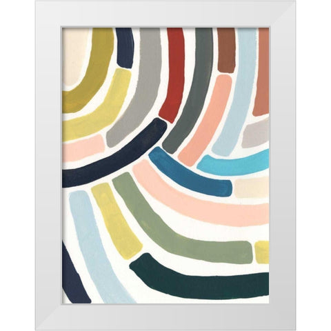 Mosaic Curve II White Modern Wood Framed Art Print by Vess, June Erica