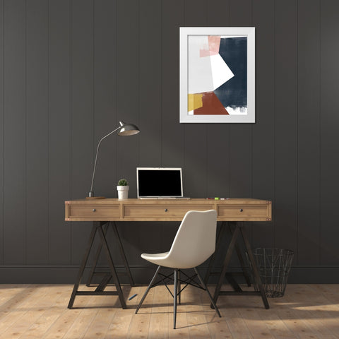 Multi Plane II White Modern Wood Framed Art Print by Vess, June Erica