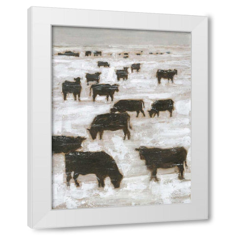Winter Grazing I White Modern Wood Framed Art Print by Harper, Ethan