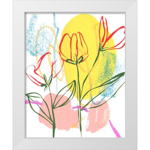 Tulip Formation II White Modern Wood Framed Art Print by Wang, Melissa
