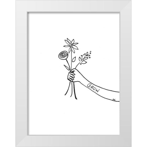 Bloom and Grow II White Modern Wood Framed Art Print by Sizemore, Natalie