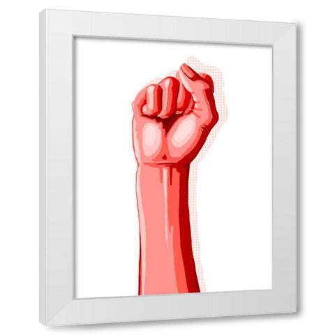 Color Block Fist I White Modern Wood Framed Art Print by Popp, Grace