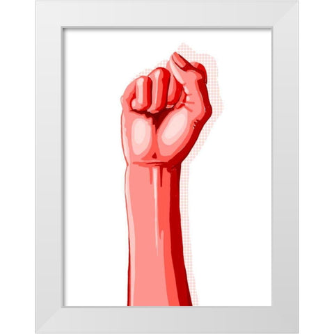 Color Block Fist I White Modern Wood Framed Art Print by Popp, Grace