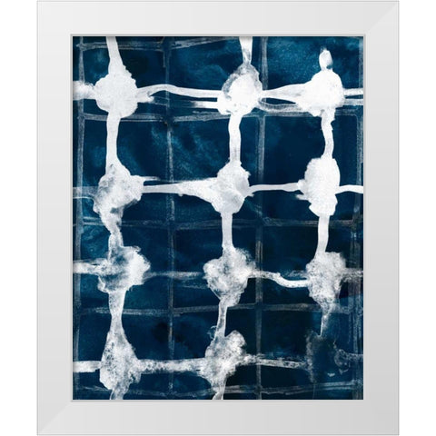 Indigo Memory I White Modern Wood Framed Art Print by Vess, June Erica
