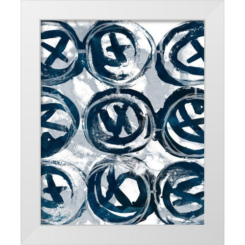 Indigo Memory II White Modern Wood Framed Art Print by Vess, June Erica