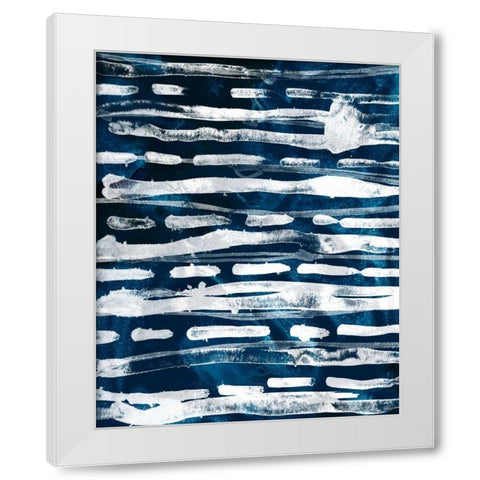 Indigo Memory III White Modern Wood Framed Art Print by Vess, June Erica