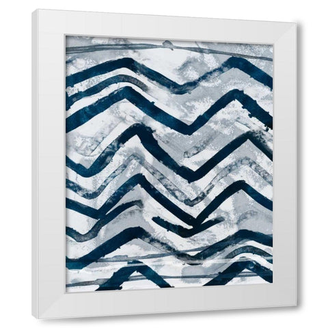 Indigo Memory IV White Modern Wood Framed Art Print by Vess, June Erica