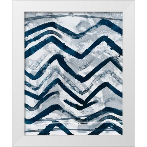 Indigo Memory IV White Modern Wood Framed Art Print by Vess, June Erica