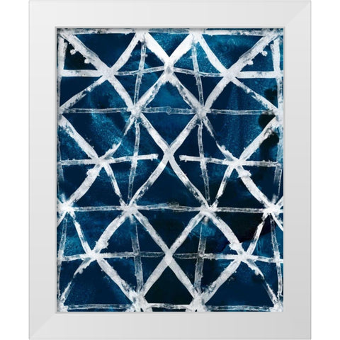 Indigo Memory V White Modern Wood Framed Art Print by Vess, June Erica
