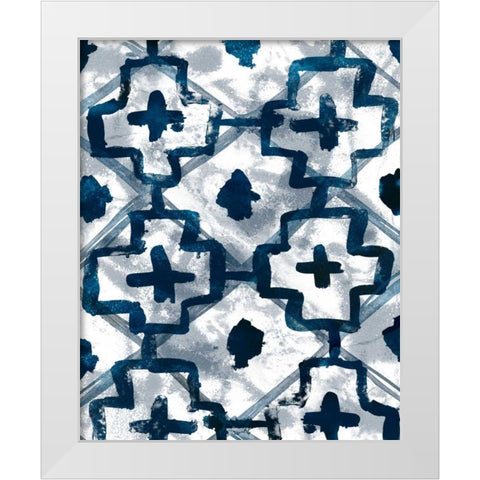 Indigo Memory VI White Modern Wood Framed Art Print by Vess, June Erica