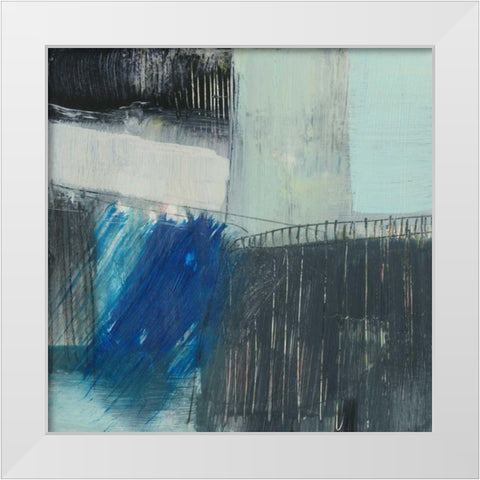 Cobalt Swipe II White Modern Wood Framed Art Print by Goldberger, Jennifer