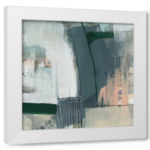 Collaged Plains I White Modern Wood Framed Art Print by Goldberger, Jennifer