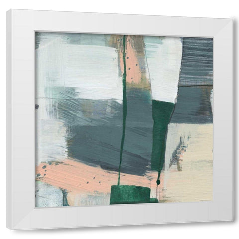 Collaged Plains II White Modern Wood Framed Art Print by Goldberger, Jennifer
