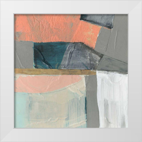 Hints of Coral I White Modern Wood Framed Art Print by Goldberger, Jennifer