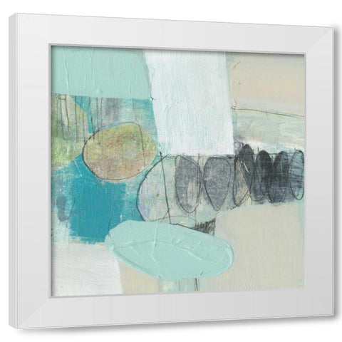 Seafoam Orbs I White Modern Wood Framed Art Print by Goldberger, Jennifer