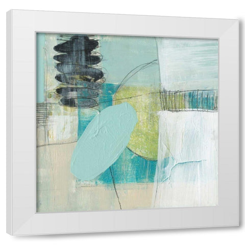 Seafoam Orbs II White Modern Wood Framed Art Print by Goldberger, Jennifer