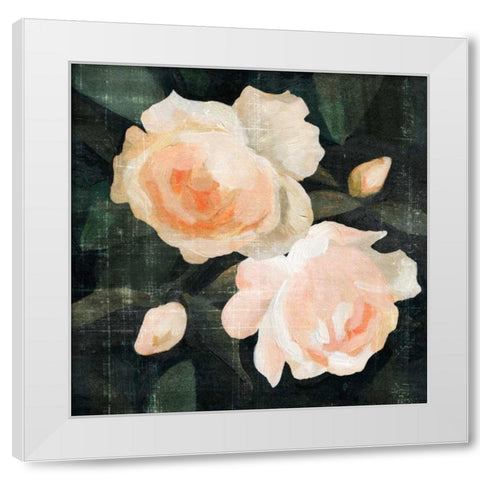 Soft Garden Roses I White Modern Wood Framed Art Print by Caroline, Emma