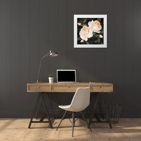 Soft Garden Roses II White Modern Wood Framed Art Print by Caroline, Emma