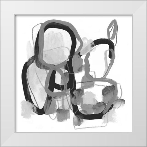 Black and Grey Pendulum I White Modern Wood Framed Art Print by Vess, June Erica