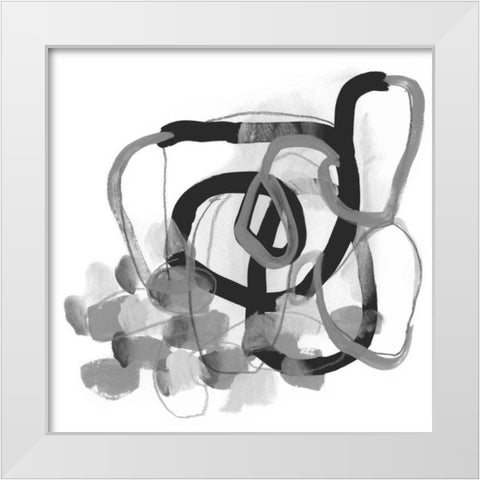 Black and Grey Pendulum II White Modern Wood Framed Art Print by Vess, June Erica