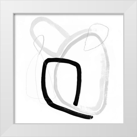 Black and Grey Vibration II White Modern Wood Framed Art Print by Borges, Victoria