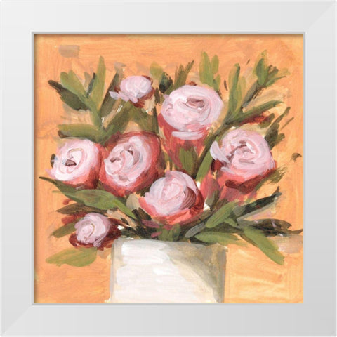 Vase and Roses II White Modern Wood Framed Art Print by Wang, Melissa