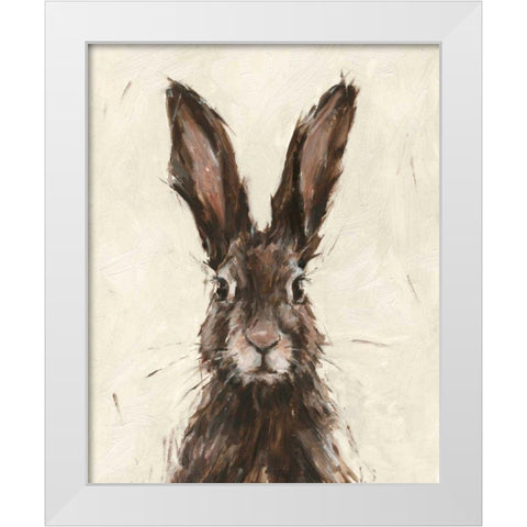 European Hare I White Modern Wood Framed Art Print by Harper, Ethan