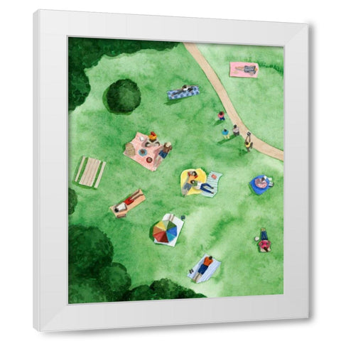A Day in the Park I White Modern Wood Framed Art Print by Popp, Grace