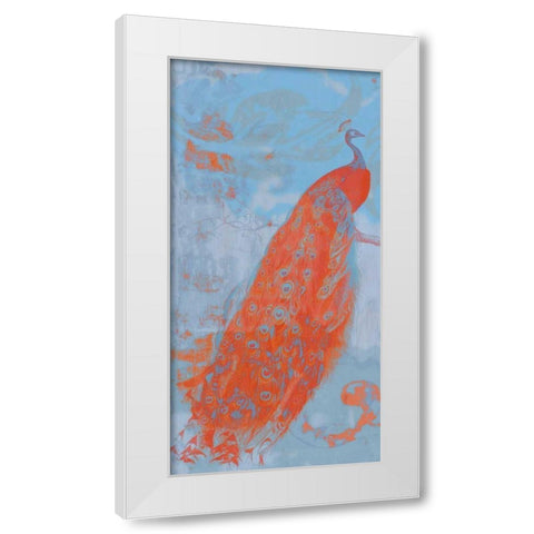Pop Peacock I White Modern Wood Framed Art Print by Goldberger, Jennifer