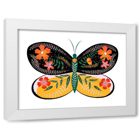 Butterfly Petals II White Modern Wood Framed Art Print by Popp, Grace