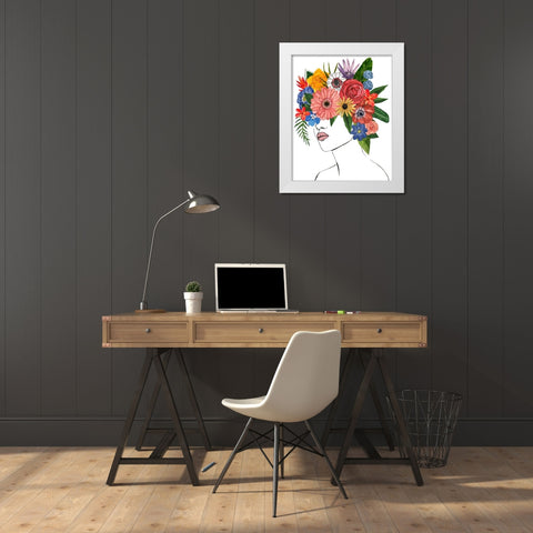 Flower Lady II White Modern Wood Framed Art Print by Warren, Annie