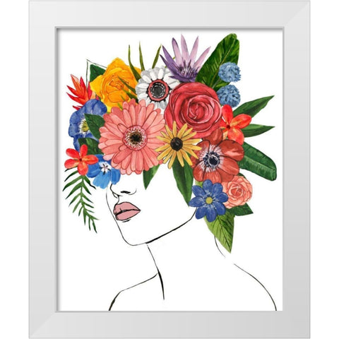 Flower Lady II White Modern Wood Framed Art Print by Warren, Annie