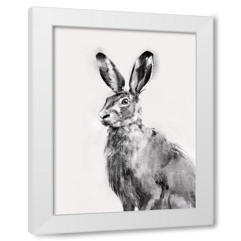 Wild Hare I White Modern Wood Framed Art Print by Caroline, Emma