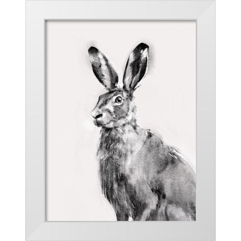 Wild Hare I White Modern Wood Framed Art Print by Caroline, Emma