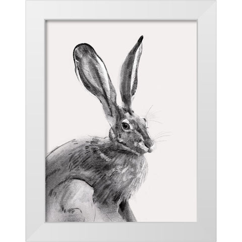 Wild Hare II White Modern Wood Framed Art Print by Caroline, Emma
