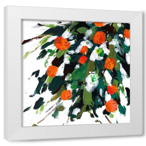 Ripe Tangerines II White Modern Wood Framed Art Print by Wang, Melissa