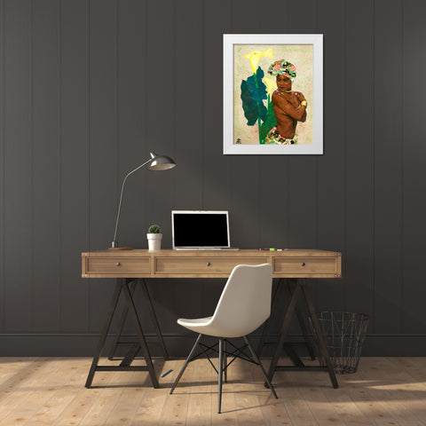 Woman Strong II White Modern Wood Framed Art Print by Saunders, Alonzo