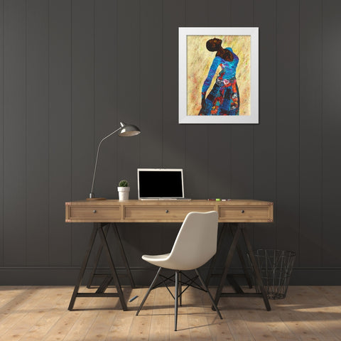 Woman Strong IV White Modern Wood Framed Art Print by Saunders, Alonzo