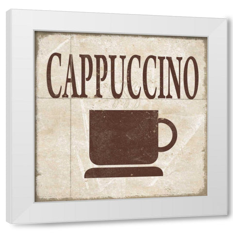 Simply Coffee I White Modern Wood Framed Art Print by Saunders, Alonzo