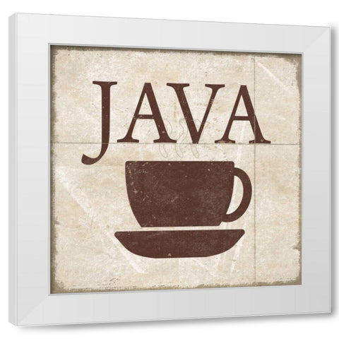 Simply Coffee III White Modern Wood Framed Art Print by Saunders, Alonzo