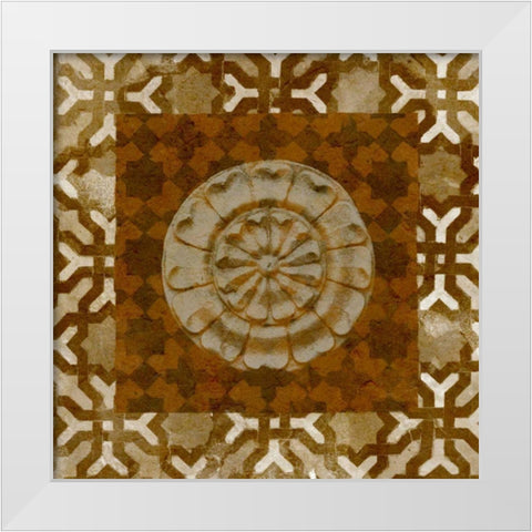 Squared Circle I White Modern Wood Framed Art Print by Saunders, Alonzo