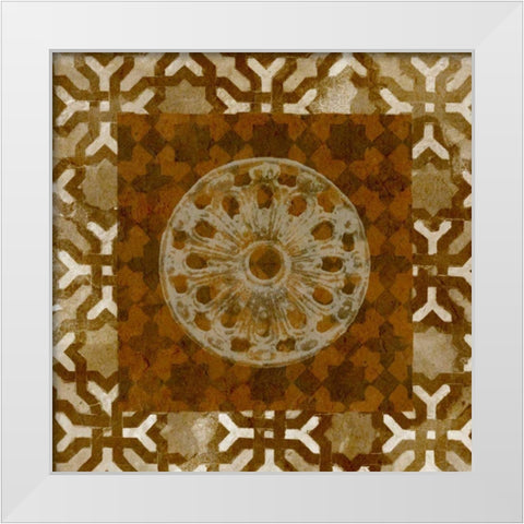 Squared Circle II White Modern Wood Framed Art Print by Saunders, Alonzo