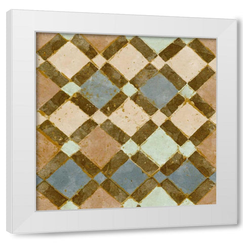 Tile of Squares I White Modern Wood Framed Art Print by Saunders, Alonzo