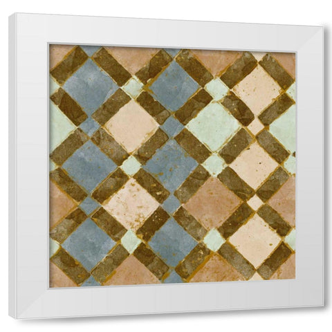 Tile of Squares II White Modern Wood Framed Art Print by Saunders, Alonzo