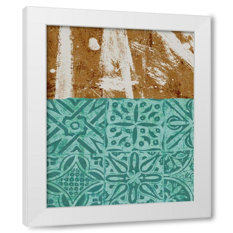 Tribal Pathways II White Modern Wood Framed Art Print by Saunders, Alonzo