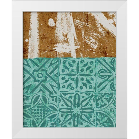 Tribal Pathways II White Modern Wood Framed Art Print by Saunders, Alonzo