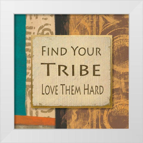Tribe I White Modern Wood Framed Art Print by Saunders, Alonzo
