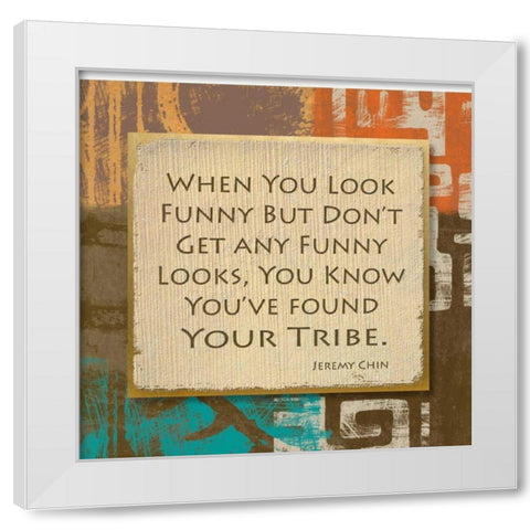 Tribe III White Modern Wood Framed Art Print by Saunders, Alonzo
