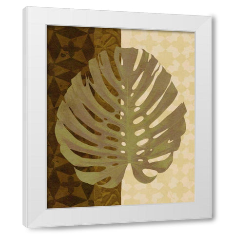 Tropical Leaf I White Modern Wood Framed Art Print by Saunders, Alonzo