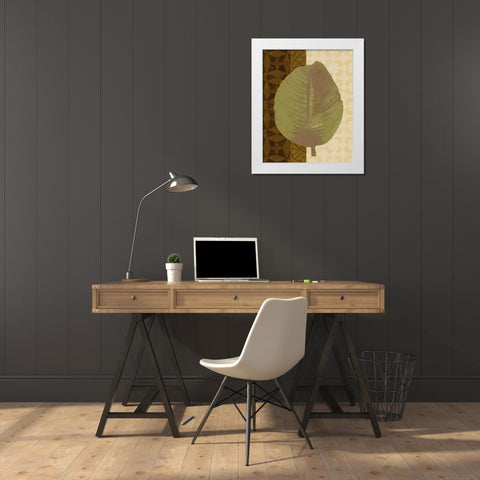 Tropical Leaf II White Modern Wood Framed Art Print by Saunders, Alonzo